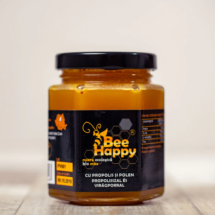 Miere de Salcâm cu Propolis și Polen Ecologică - 250 g